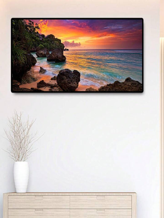 Diamond Painting- Sunset rocky beach