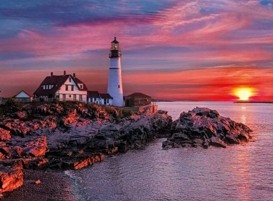 Diamond Painting- Sunset Lighthouse